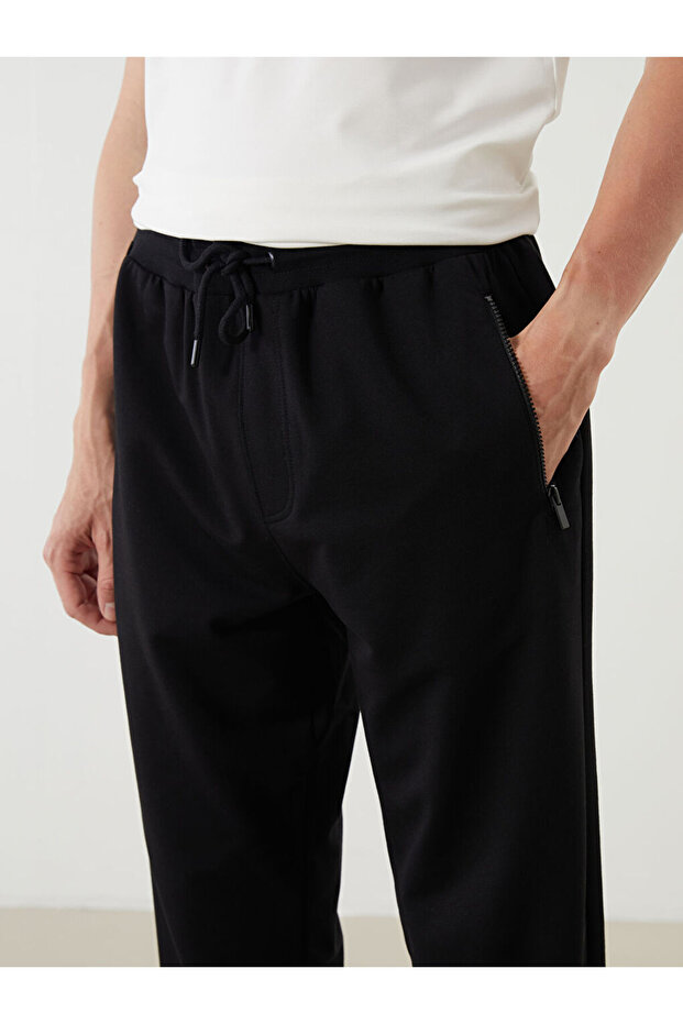 Siyah Standart Kalıp Erkek Eşofman Altı - 7