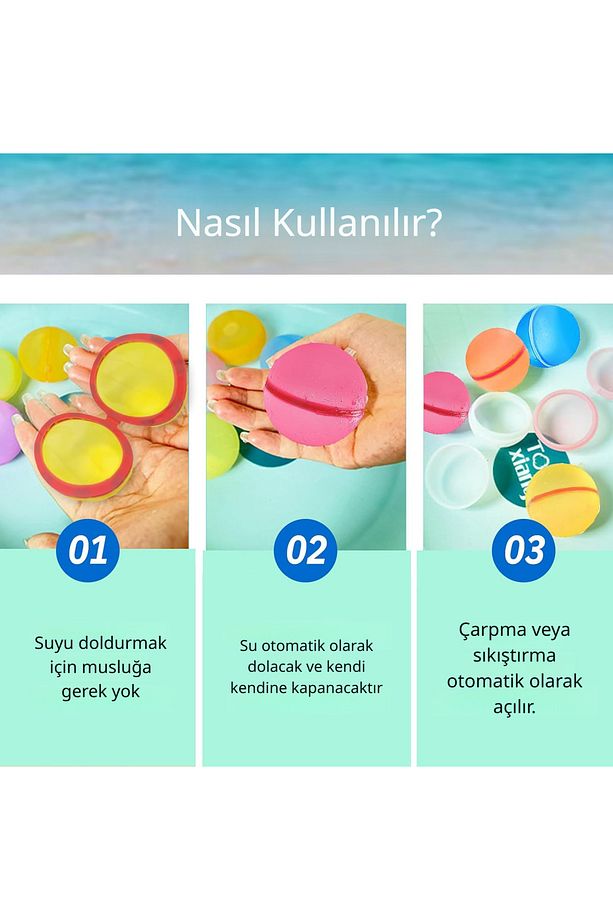 Manyetik Mühürlü Yeniden Kullanılabilir Doldurulabilir Su Balonları - 4