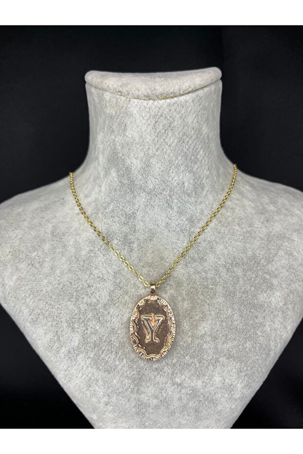 Letter Y Gold Steel Necklace