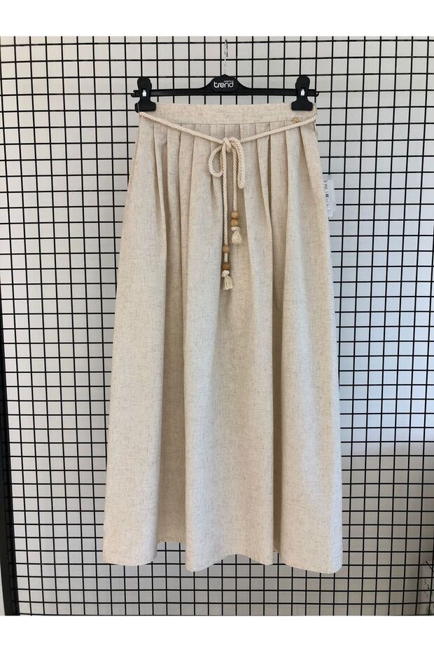 Pleated Zippered Lace Skirt