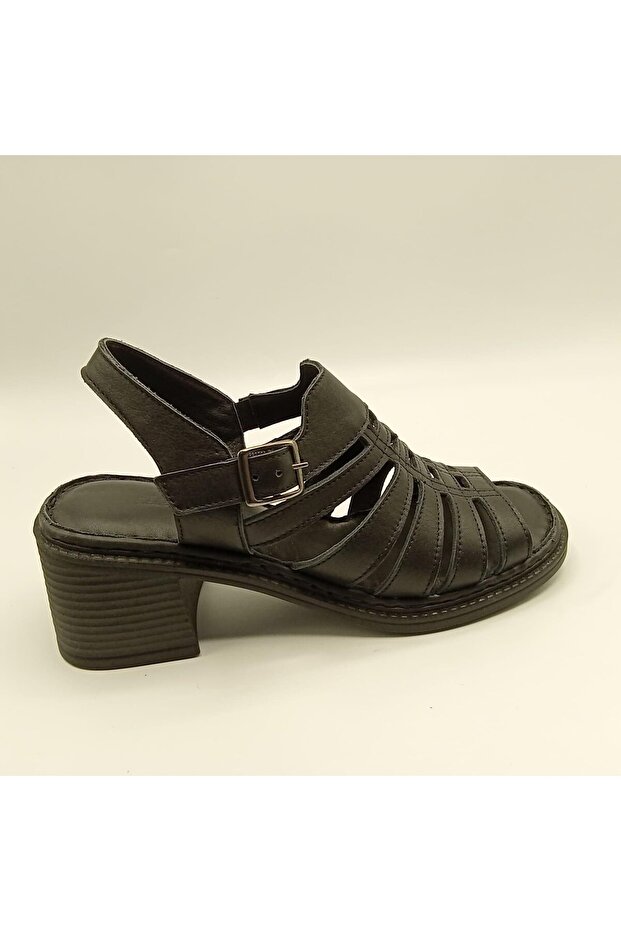 Exclusive Stable Black Heeled Sandals | Leather Classic Elegance and Comfort