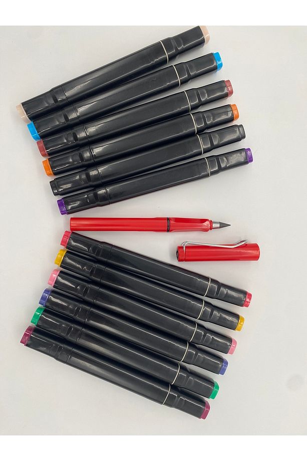 Touch Twin 1.kalite 12 Parça Çift Taraflı Profesyonel Marker Boya Kelem Seti Çantasız Kalem Hediyeli - 3