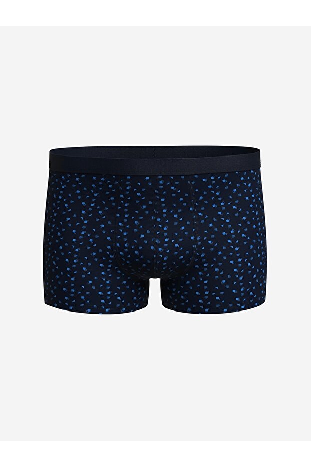 Mavi Standart Kalıp Pamuklu Esnek Erkek Boxer 3'lü - 2