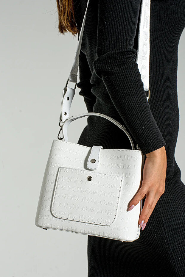 Original Women's White Waterproof Medium Size 3 Compartment Hand & Shoulder Bag 344002Pc