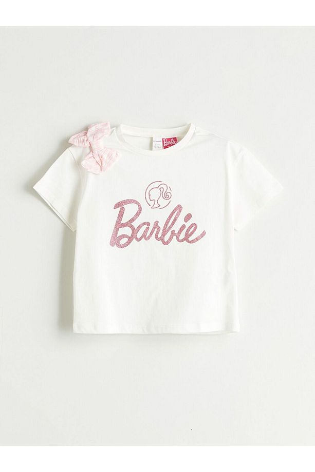 LCW Kids Barbie Baskılı Kız Çocuk Tişört ve Şort 2'li - 2