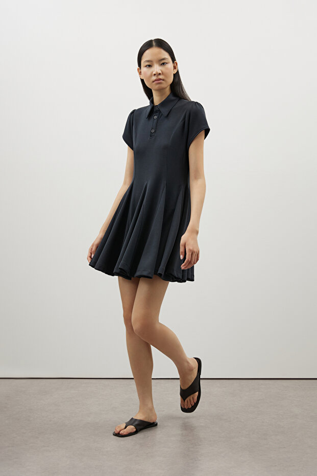 Modal Polo Yaka Elbise - 5