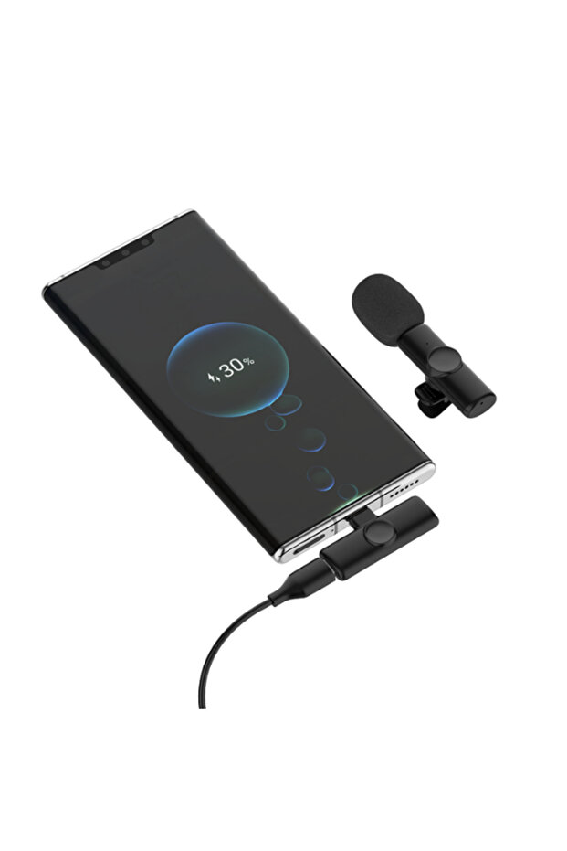 2 In 1 Iphone, Type- C Uyumlu İkili Şarjlı Kablosuz Yaka Mikrofonu Lightning Yayıncı Yaka Mikrofonu - 5