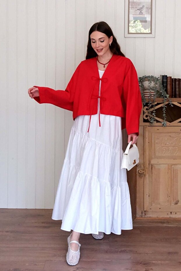 Beyaz Çapraz Kat Etek - 3