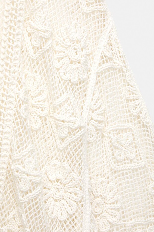 Çiçekli kroşe kimono - 7