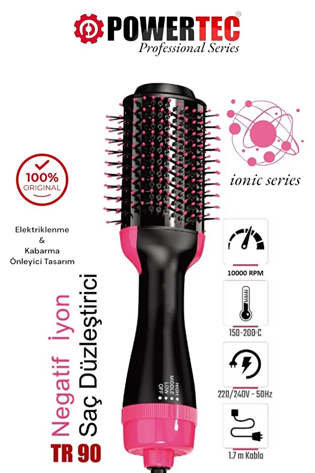 Tr-90 Professional Hair Styler and Hair Straightener Blow Dryer Comb with Ionic Feature