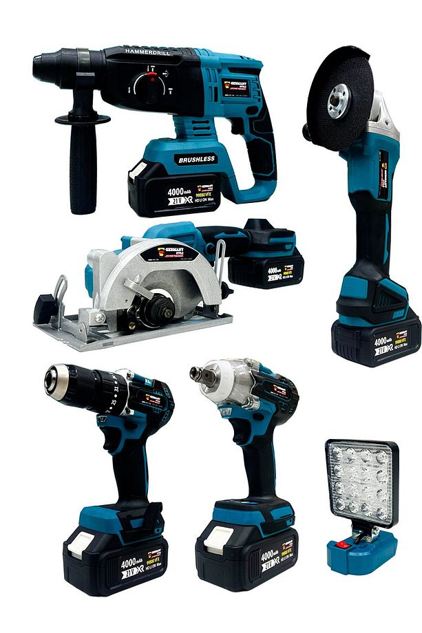 Şarjlı Pro 6'lı Makine Seti Matkap Led Lamba Daire Testere Taşlama Hilti Somun Sökme - 2