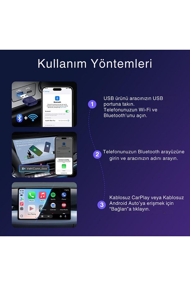 Mini Ultra 2025 Kablosuz CarPlay & Android Auto Adaptörü - 4