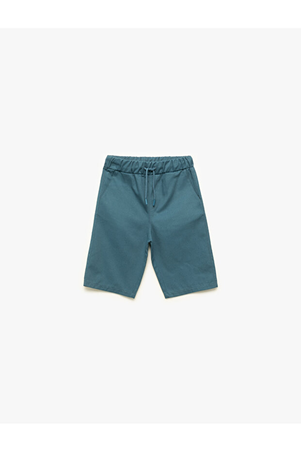Cotton Waist Lace Pocket Basic Shorts