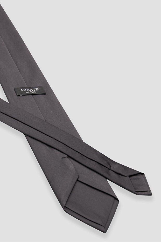 Tie 8 cm Microfiber Polyester Gray Men's Plain Tie - 3