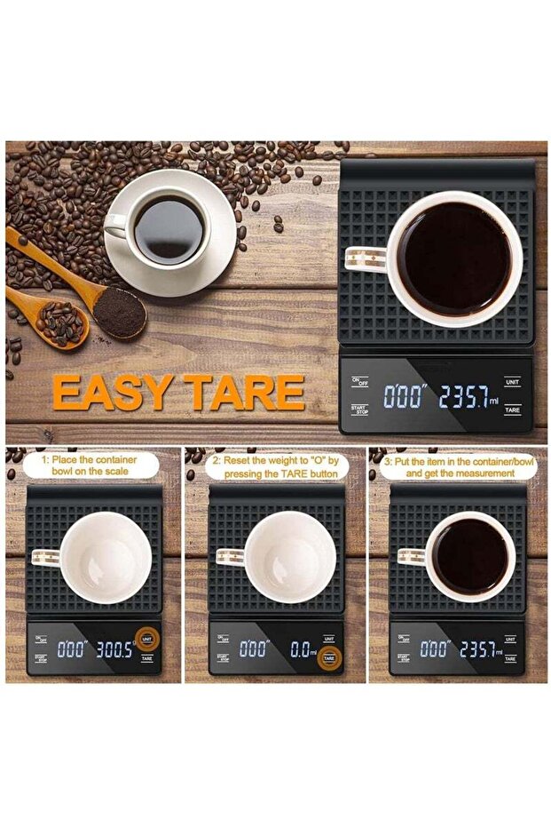 Coffee Scale,Digital Touch Scale with 0.1g/3KG High Precision Sensor Display,Accurate Weighing Scale - 5