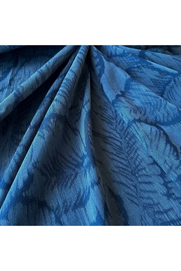 Elbiselik Kumaş / Yaprak Desenli İpek Cupra Jakarlı Kumaş / DRY 5005 - 3