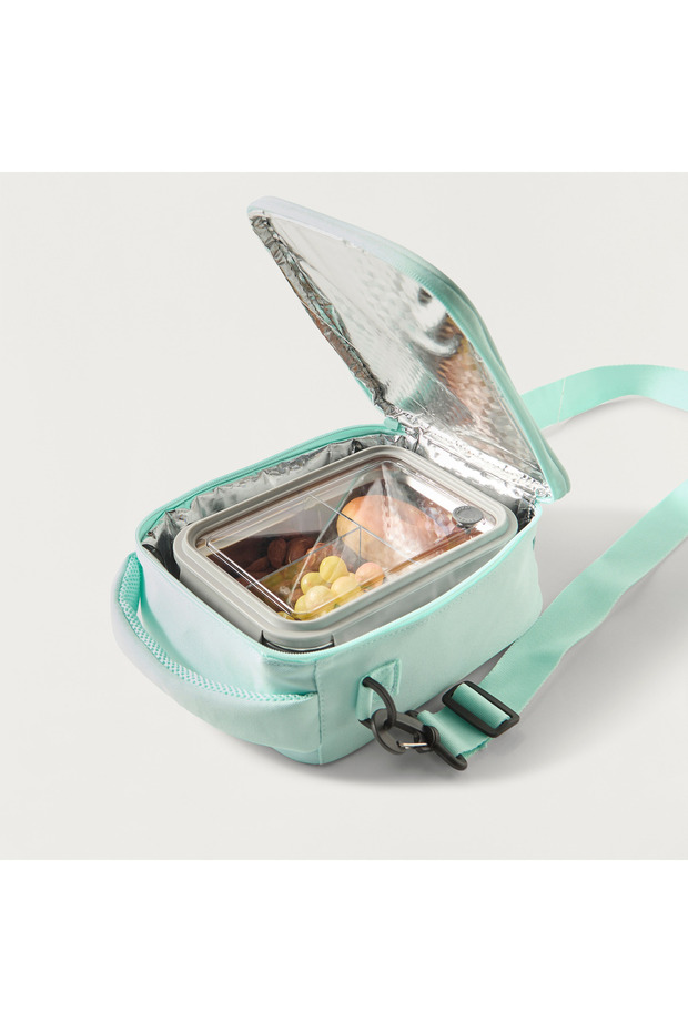 حقيبة غداء متينة بحزام قابل للتعديل وسحاب للإغلاق - 4