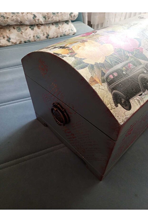 El Boyaması Ahşap Sandık - 1