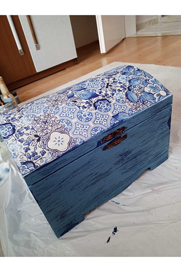 El Boyaması Ahşap Sandık - 3