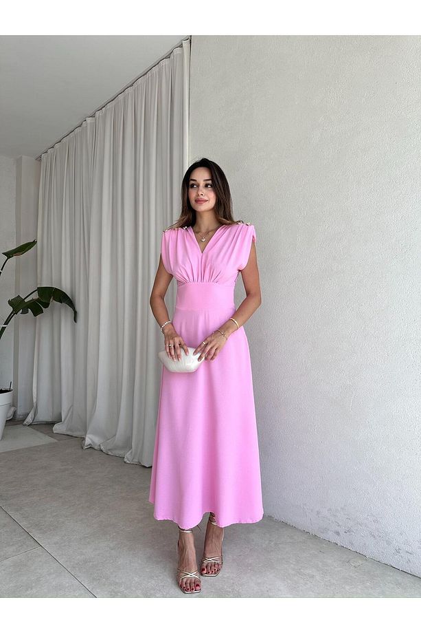 PAOLA Maxi Elbise 2305 - Pembe - 2