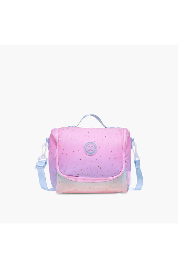 Ombre Lunch Bag with Strap and Zip Closure