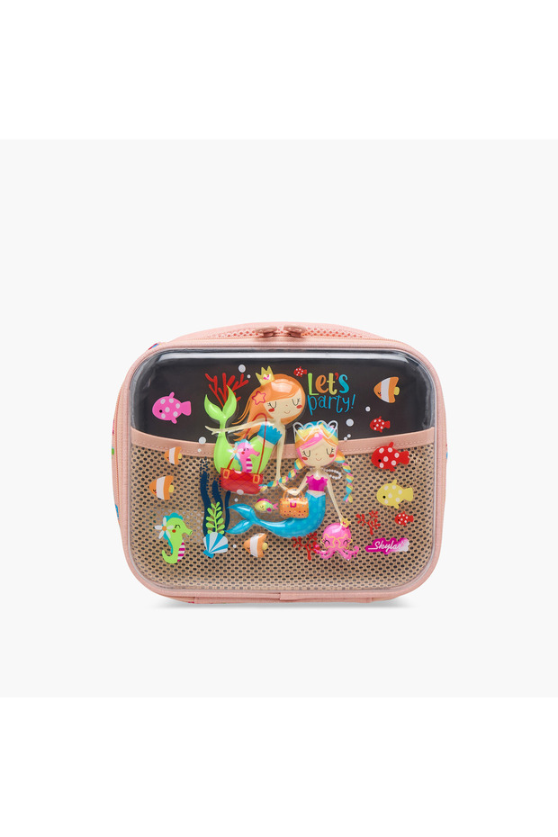 حقيبة غداء حورية البحر بمقبض علوي وسحاب للإغلاق
