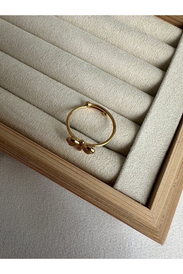 Gold Çelik Kararmaz Kanatlı Yüzük - 3