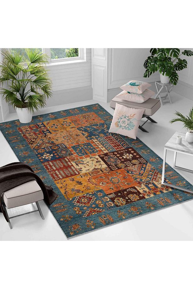 Kaymaz Taban Yıkanabilir Halı – Mutfak, Salon, Yatak Odası için Modern Dijital Baskı Halı (SLNHALI35 - 7