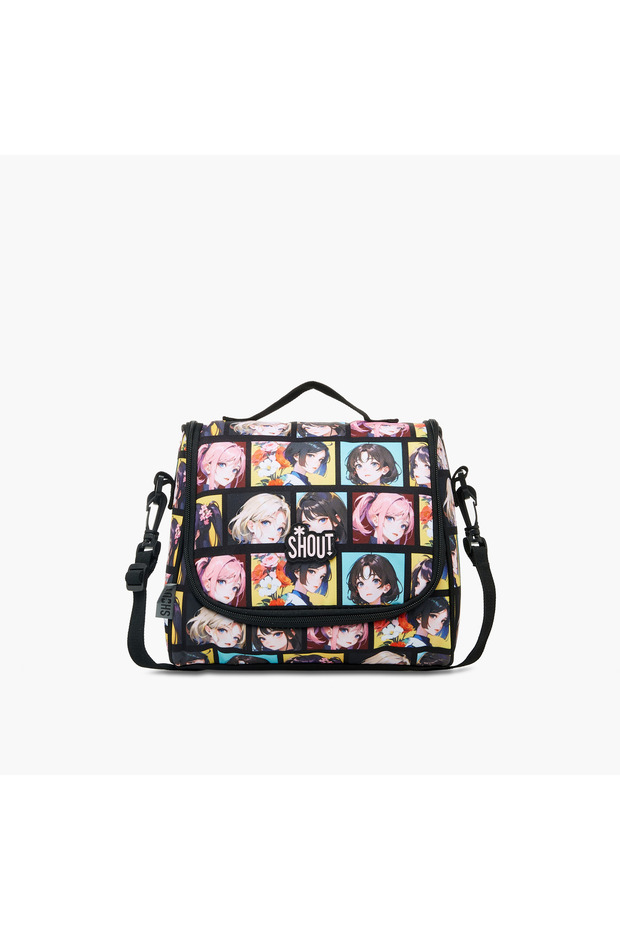 Anime Print Lunch Bag with Zip Closure