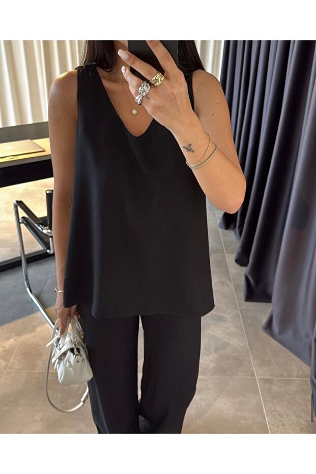 طقم بنطلون مزدوج بحمالات سميكة - 2