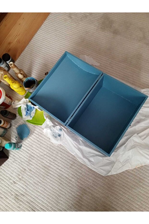 El Boyaması Ahşap Sandık - 4