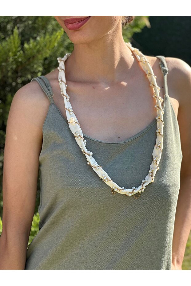 90 cm Pearl Embroidered Women's Necklace Belt