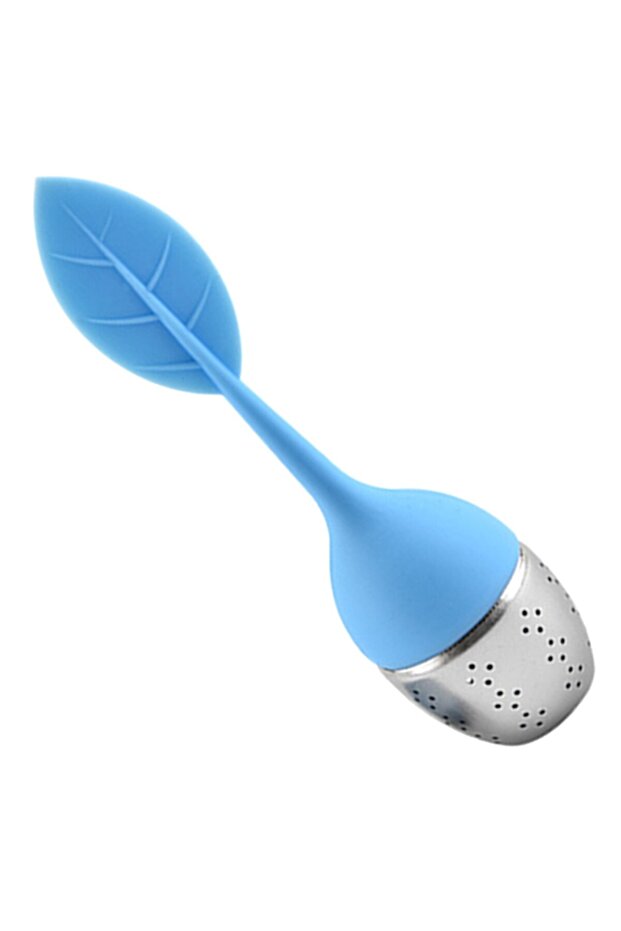 Tea infuser, leaf pattern, silicone, blue - 2