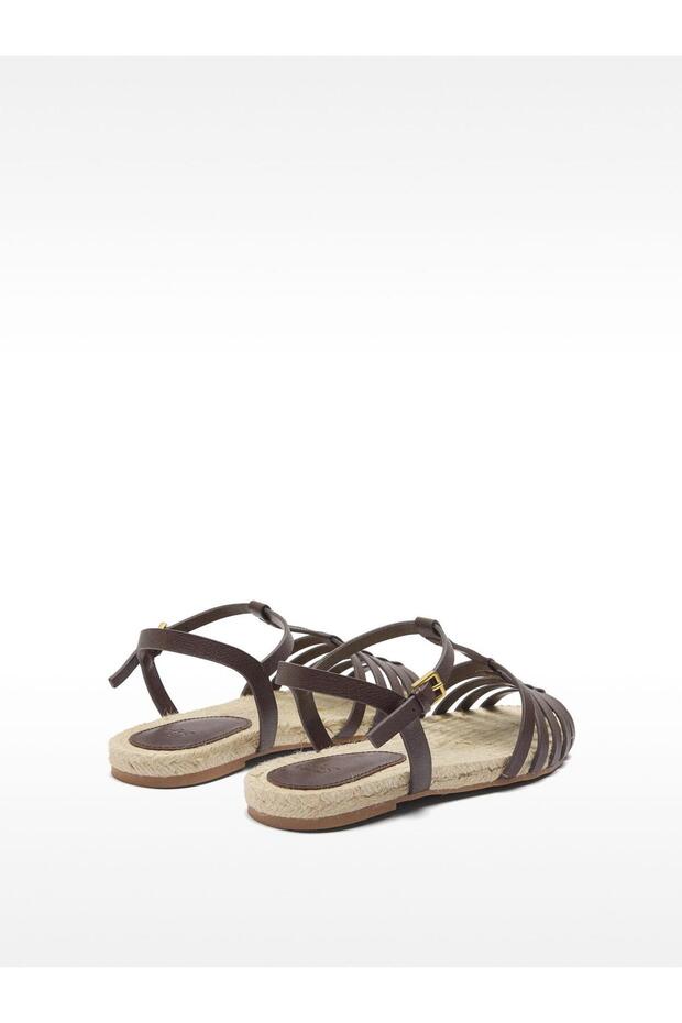 Bantlı Jüt Sandalet - 5