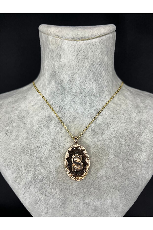 Letter S Gold Steel Necklace