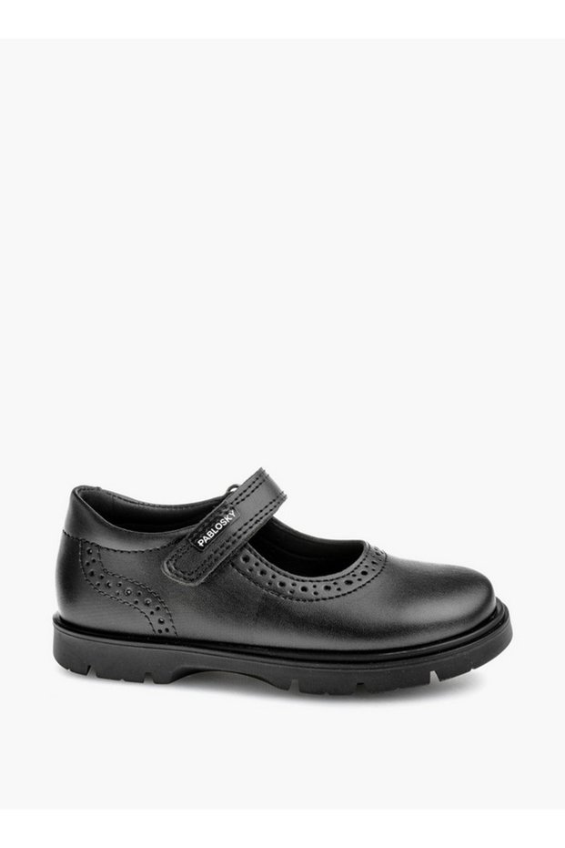 Girls' Logo Print Mary Jane School Shoes with Hook and Loop Closure - 360015