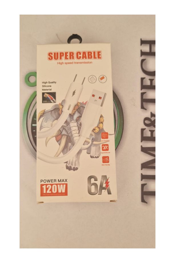 Type-c Uclu 6 Amper 120w Ultra Kalın Hızlı Şarj Kablosu Samsung Redmi Xiaomi - 3