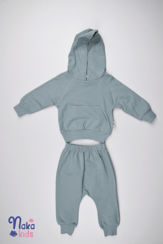 Kangaroo Pocket Tracksuit Set - Turquoise