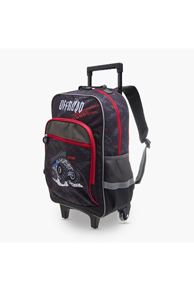 LBL by Shoexpress Graphic Print Trolley Backpack with Retractable Handle - 44x16x30 cms - 3
