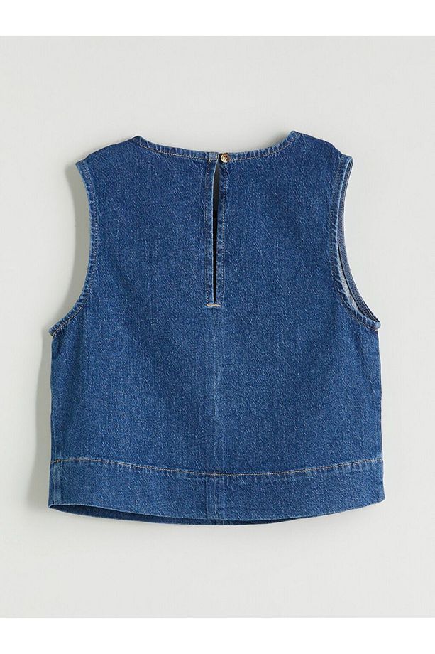 LCW Vision Bisiklet Yaka Jean Bluz - 7