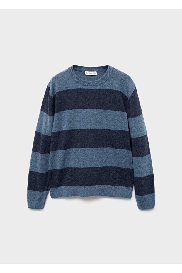 Çizgili triko kazak - 3