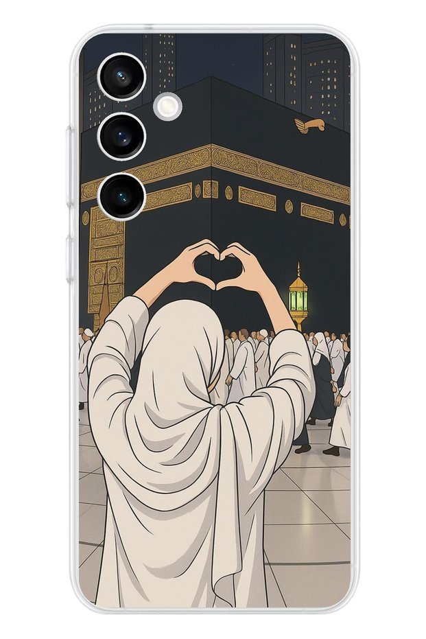 Samsung Galaxy S23 Fe Compatible Kaaba Love Transparent Silicone Case
