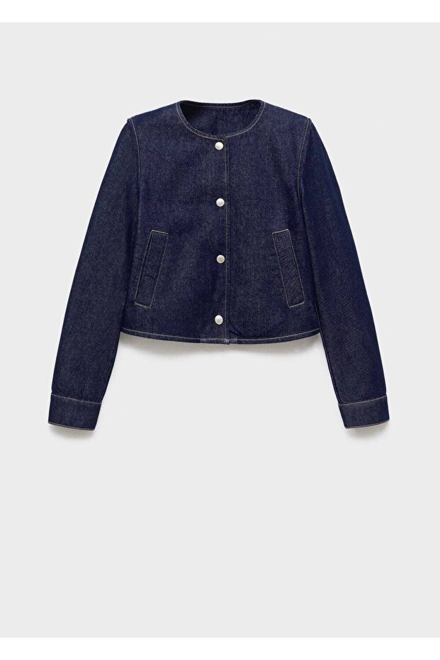 Crop denim ceket - 3