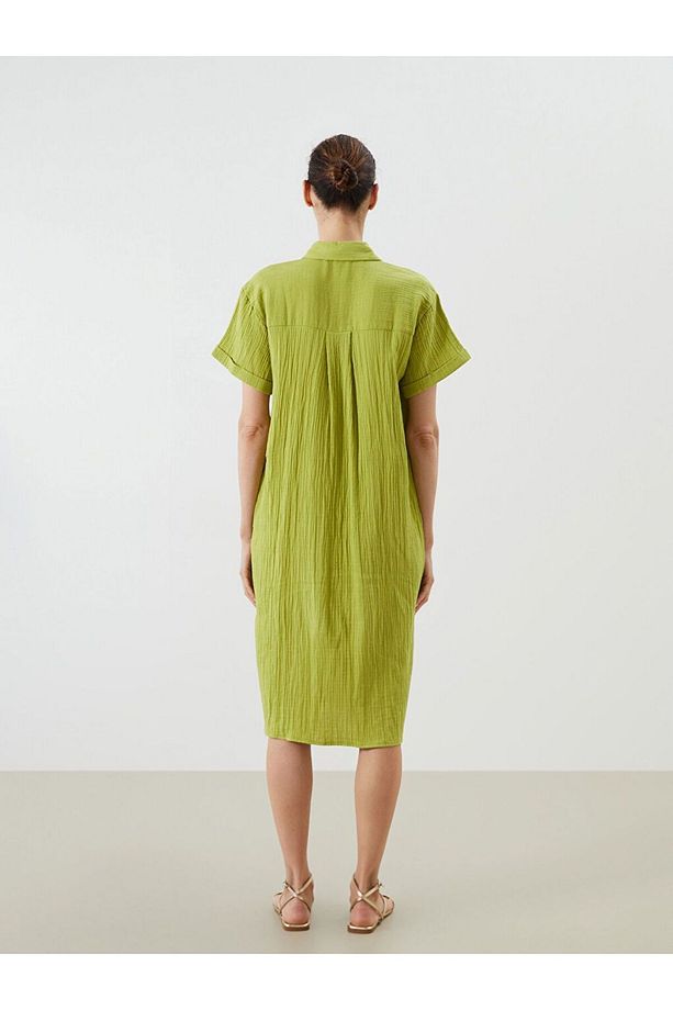 LCWAIKIKI Classic Dokulu Oversize Müslin Gömlek Elbise 2XL - 4