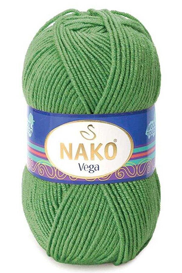 5 Pieces Vega Hand Knitting Yarn 10474 Green Acrylic