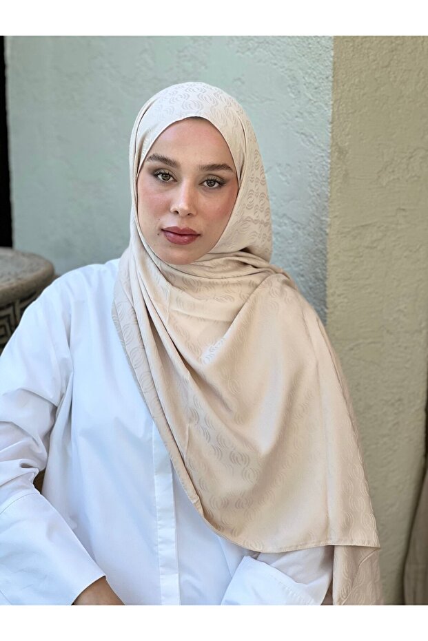 Silky Jacquard Series Echo Pattern Shawl