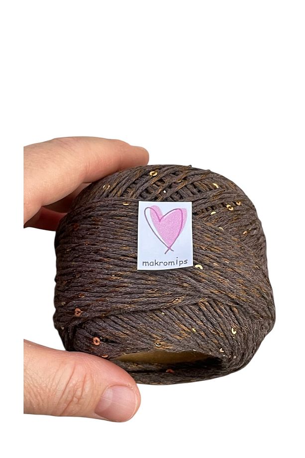 PULLU COTON EL ÖRGÜ İPİ (50gr) PAYET PARLAK ŞIK HOBİ EĞLENCE - 4