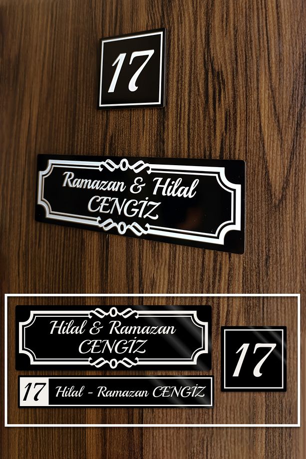 Siyah Pleksi Daire Kapı İsimliği, Kapı Numarası - 1