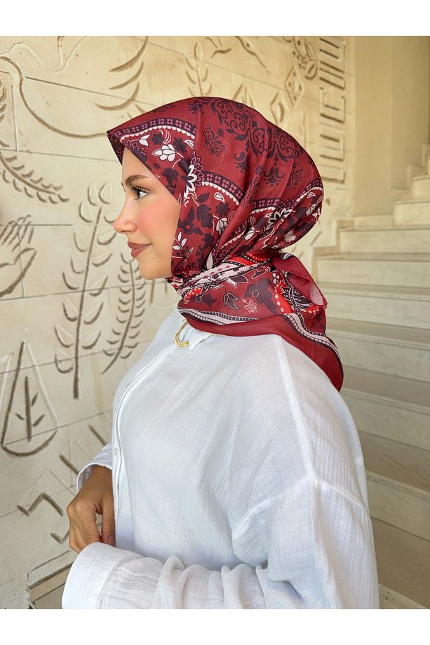 Retro Desen Pamuk Soft Eşarp - 3