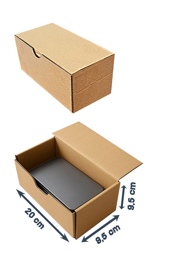 9,5 x 20 x 9,5 Kilitli Kraft 50 Adet E-Ticaret Kargo Kutusu - 8